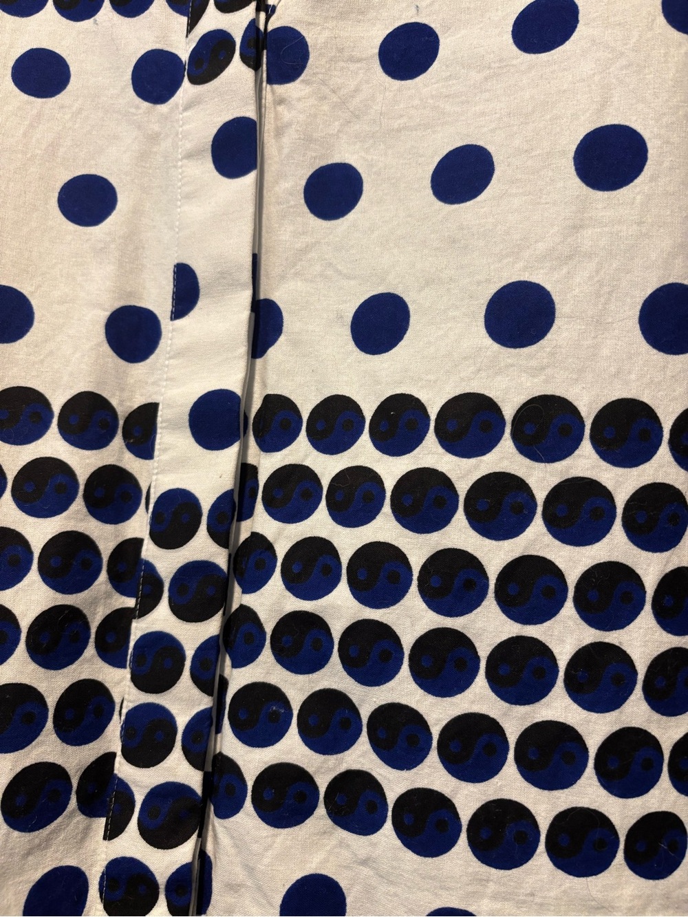 Zuri White Button-Up Shirt with Navy & Black Polka Dot pattern - Picture 2 of 4